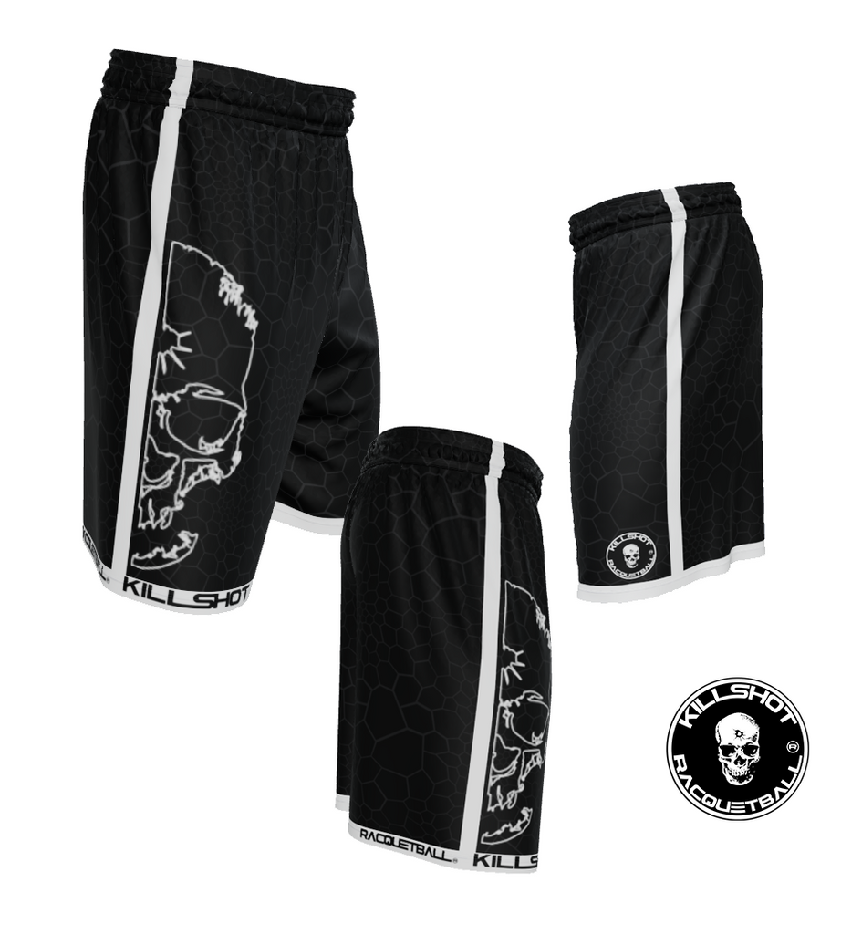 Killshot Racquetball | 9" Shorts |Skull Shorts Webbing