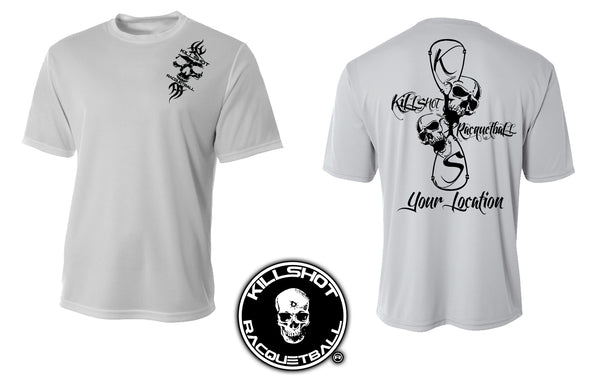 Killshot Racquetball Performance T- Short Sleeve | Customize Your Shirt with your Location