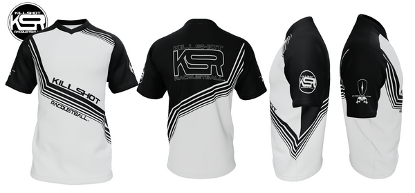 Killshot Racquetball |Team Jersey - Black and White Winning Streaks