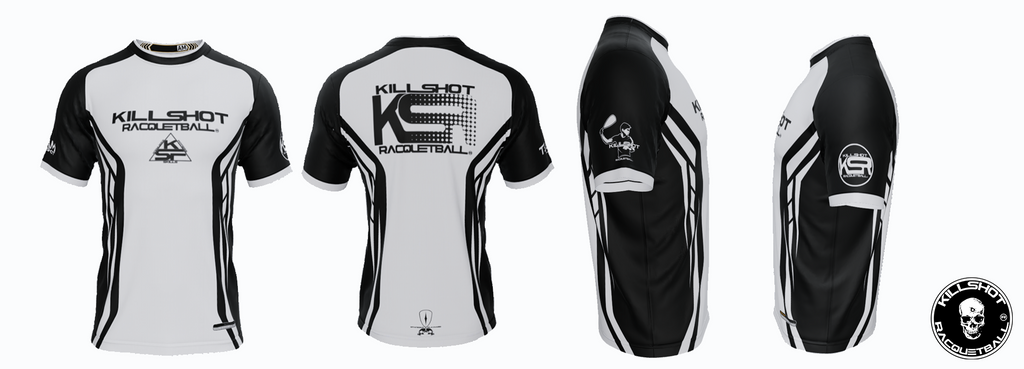Killshot Racquetball |Team Jersey - Gamer White/Black - Phase 1