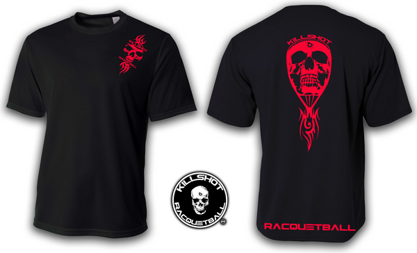 Killshot Racquetball |Skull Racquet Performance T- Short Sleeve