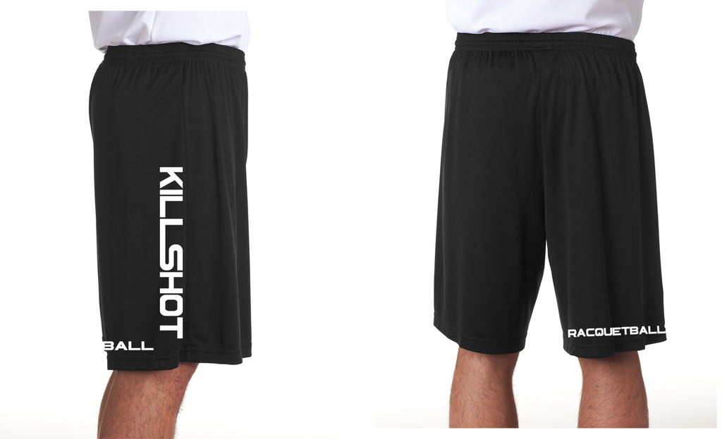 Killshot Racquetball | Cooling Performance Shorts Black 9" inseam