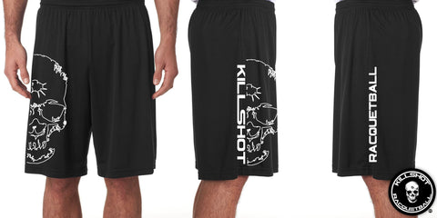 Killshot Racquetball Performance short| 9" Seam Half Skull